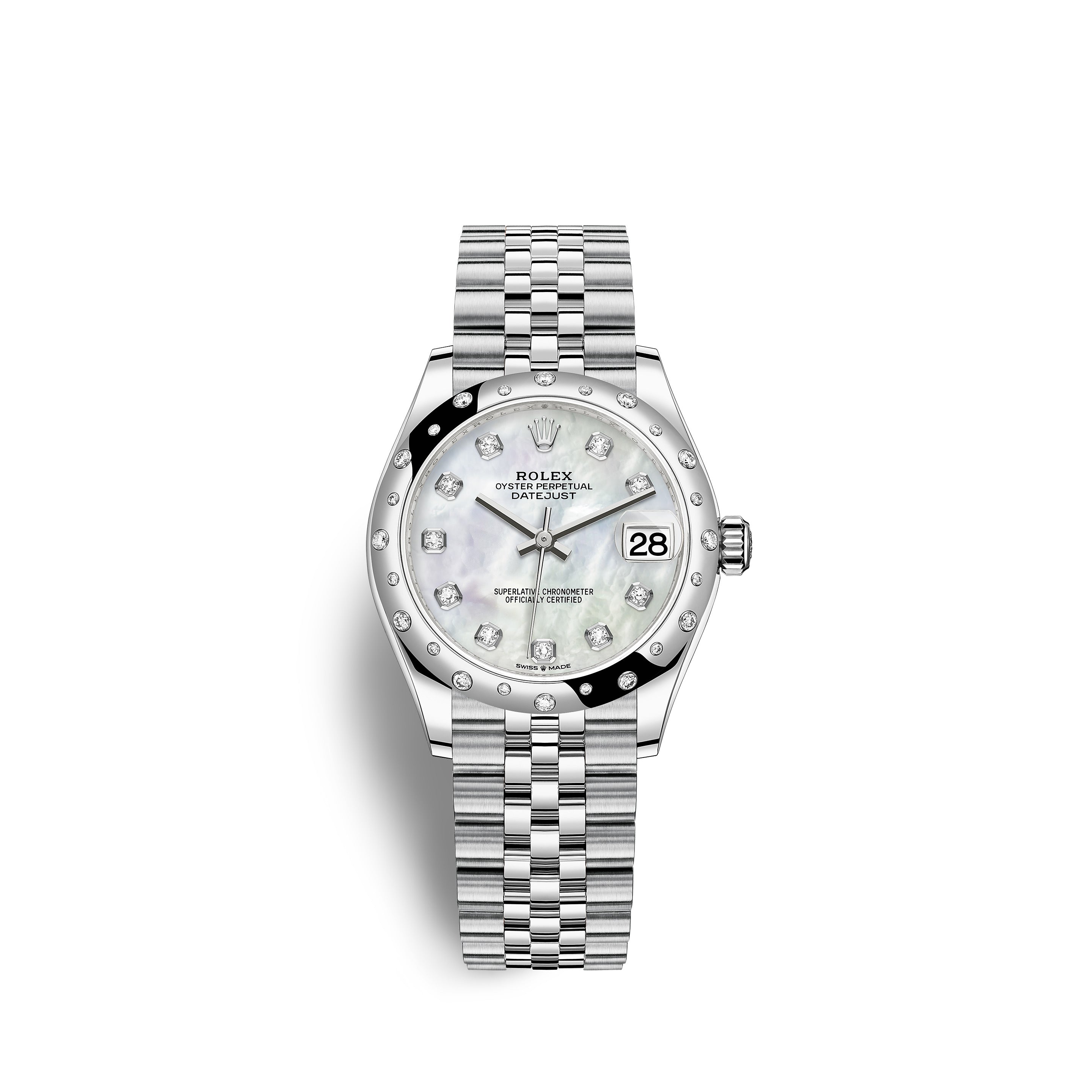 Datejust 36, Oystersteel, 18kt White Gold and diamonds, Ref# 278344RBR-0006