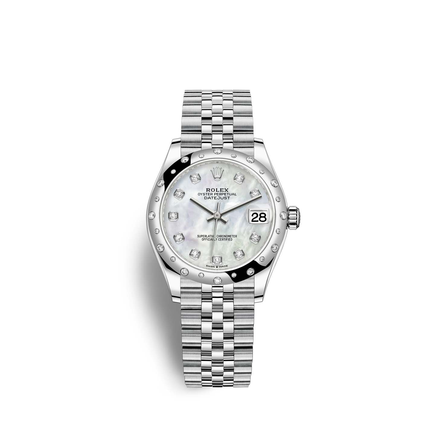 Datejust 36, Oystersteel, 18kt White Gold and diamonds, Ref# 278344RBR-0006