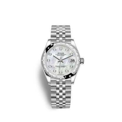 Datejust 36, Oystersteel, 18kt White Gold and diamonds, Ref# 278344RBR-0006