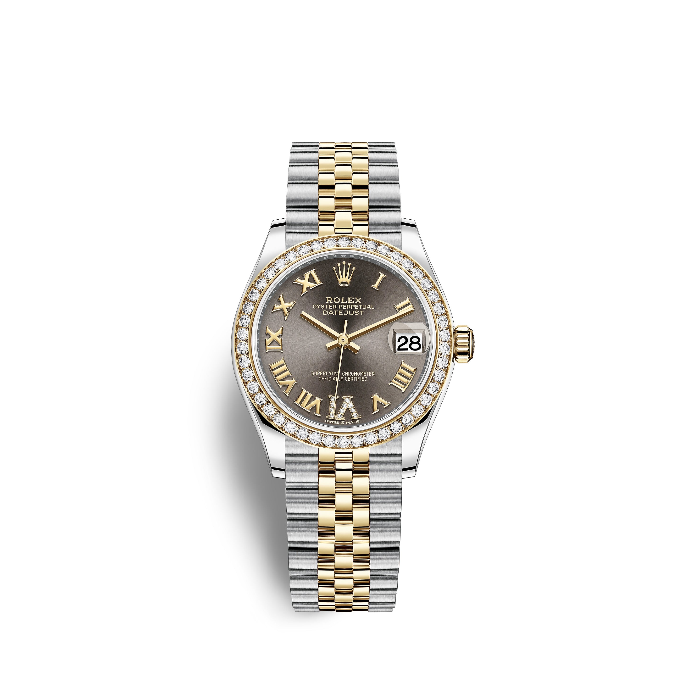 Datejust 31, Oystersteel, 18kt Yellow Gold and diamonds, Ref# 278383RBR-0018