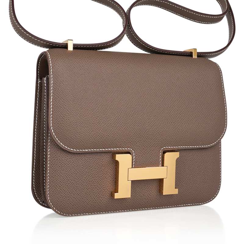 Constance Mini 18 Bag Etoupe Gold Hardware Epsom Leather