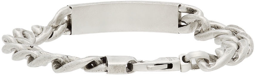 Silver Enamel Logo Bracelet