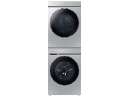 Bespoke Ultra Capacity Front Load Washer and Electric Dryer in Silver Steel