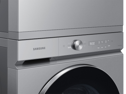 Bespoke Ultra Capacity Front Load Washer and Electric Dryer in Silver Steel