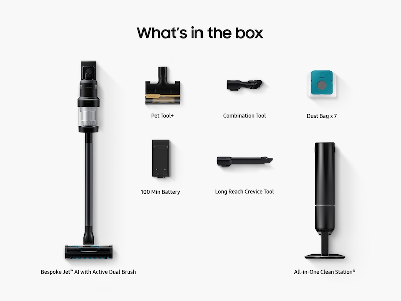 Bespoke Jet™ AI Cordless Stick Vacuum with All-in-One Clean Station® in Satin Black