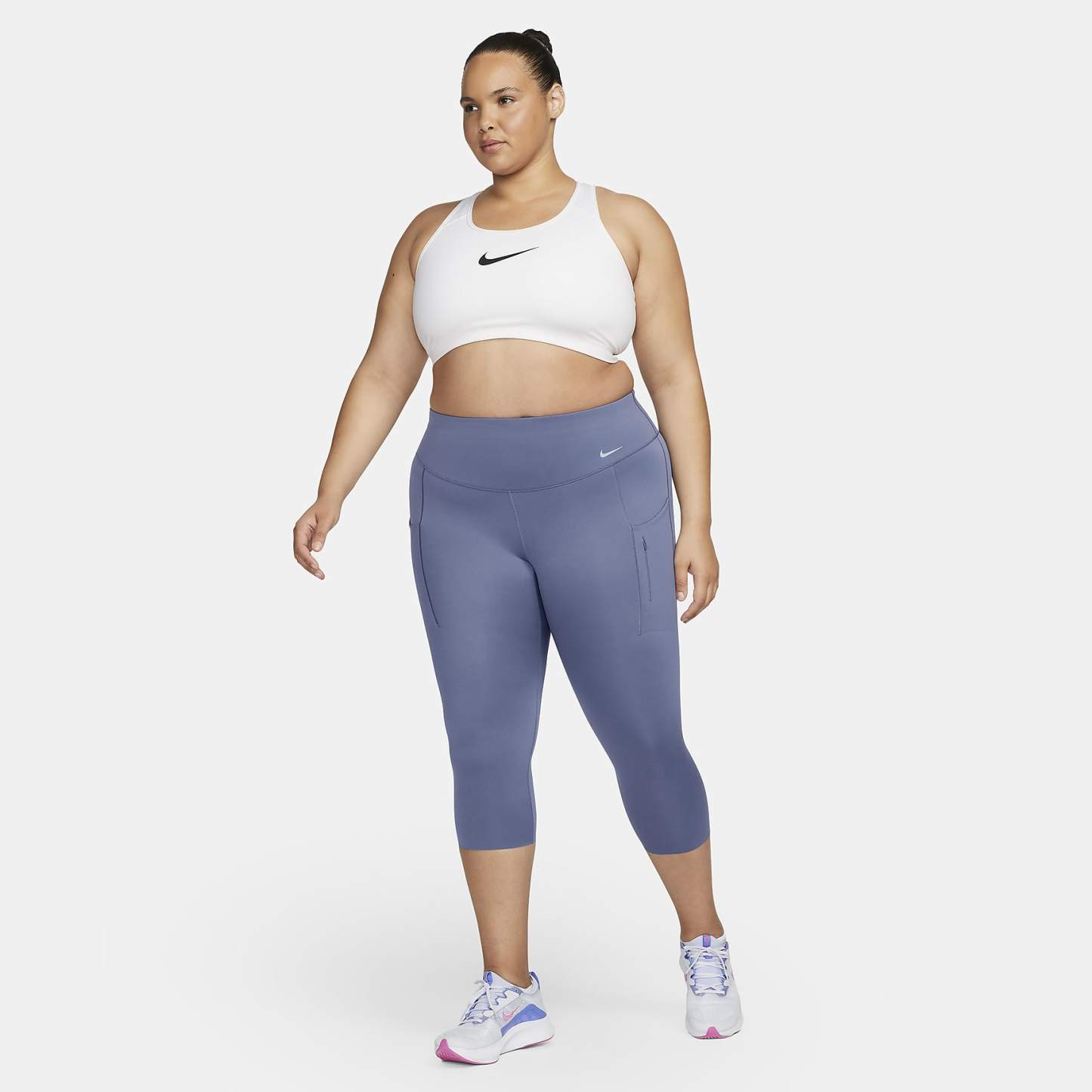 Go - Women's Firm-Support High-Waisted Cropped Leggings with Pockets (Plus Size)