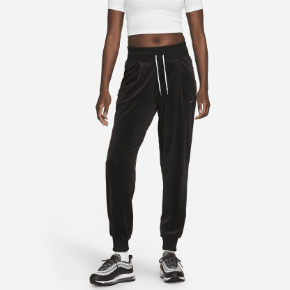 Sportswear - Women's High-Waisted Velour Joggers