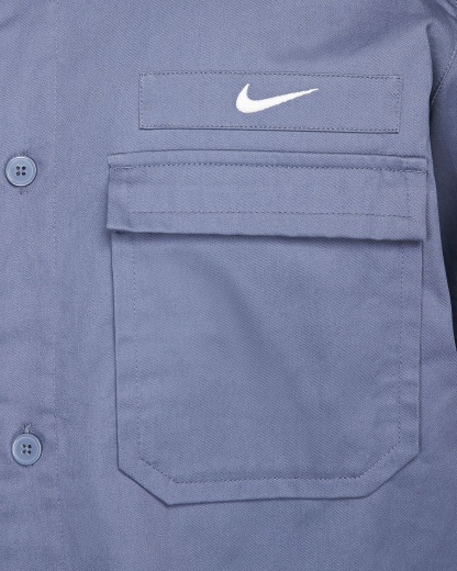 Men's Woven Military Short-Sleeve Button-Down Shirt