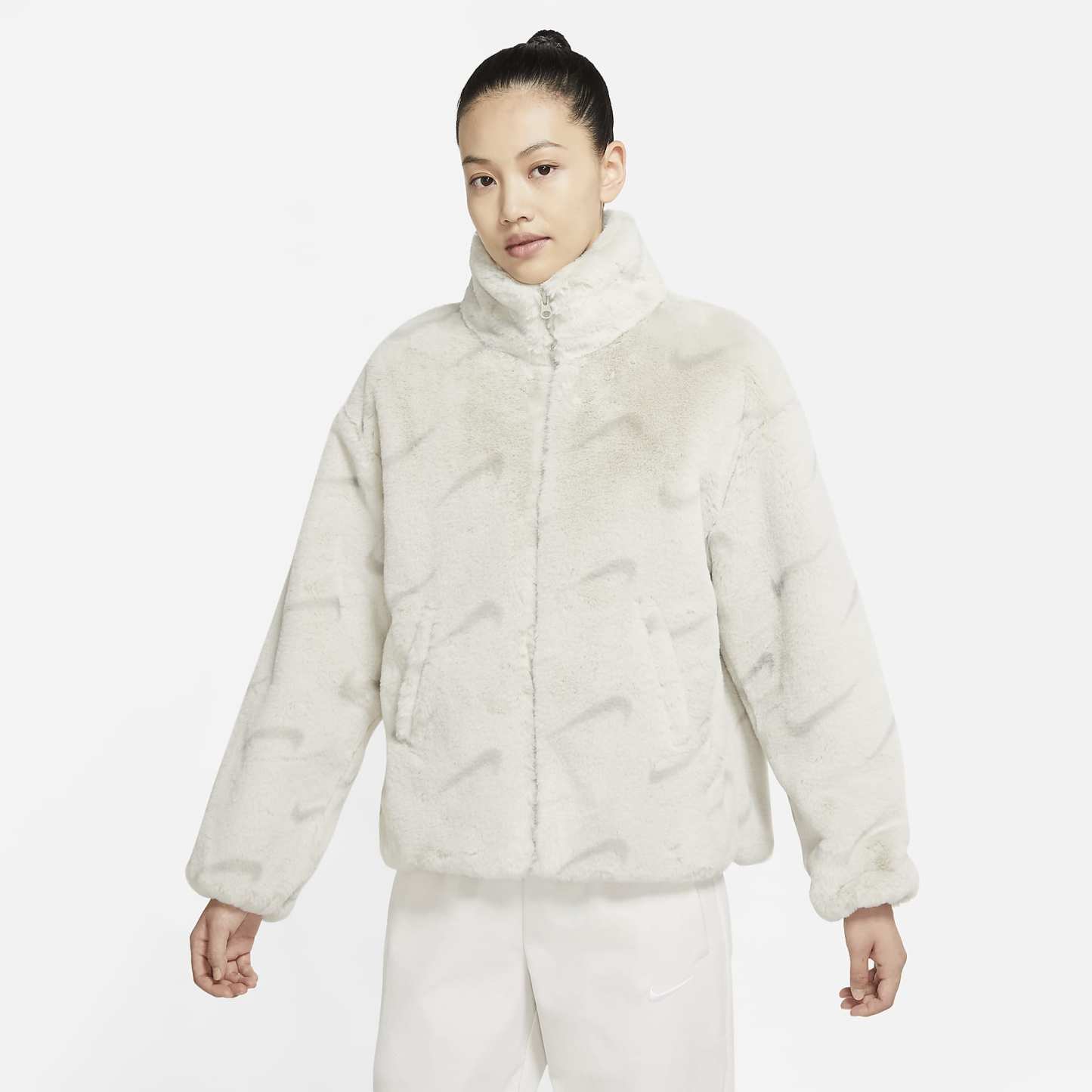 Sportswear Plush - Women's Printed Faux Fur Jacket