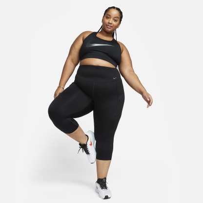 Go - Women's Firm-Support High-Waisted Cropped Leggings with Pockets (Plus Size)