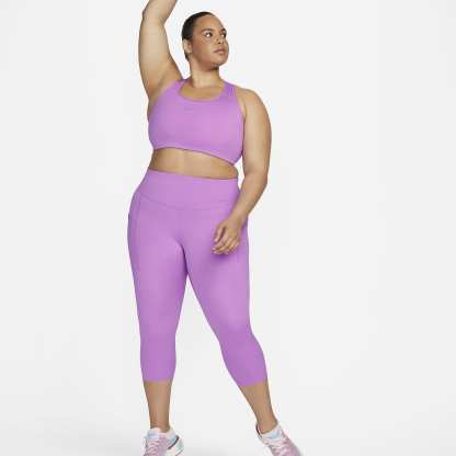 Go - Women's Firm-Support High-Waisted Cropped Leggings with Pockets (Plus Size)