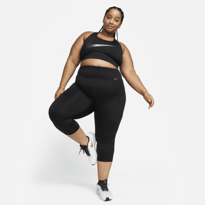 Go - Women's Firm-Support High-Waisted Cropped Leggings with Pockets (Plus Size)
