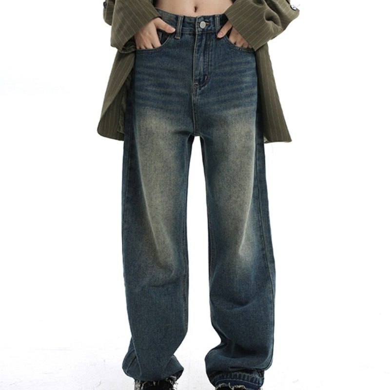 High-waisted, Straight-leg Vintage Jeans Woman