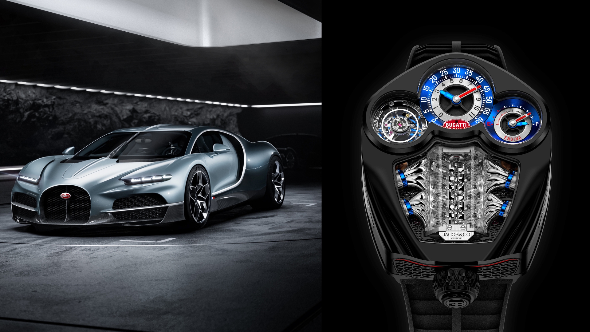 Jacob & Co. Launches the New Bugatti Tourbillon Watch with a Working V16 Engine