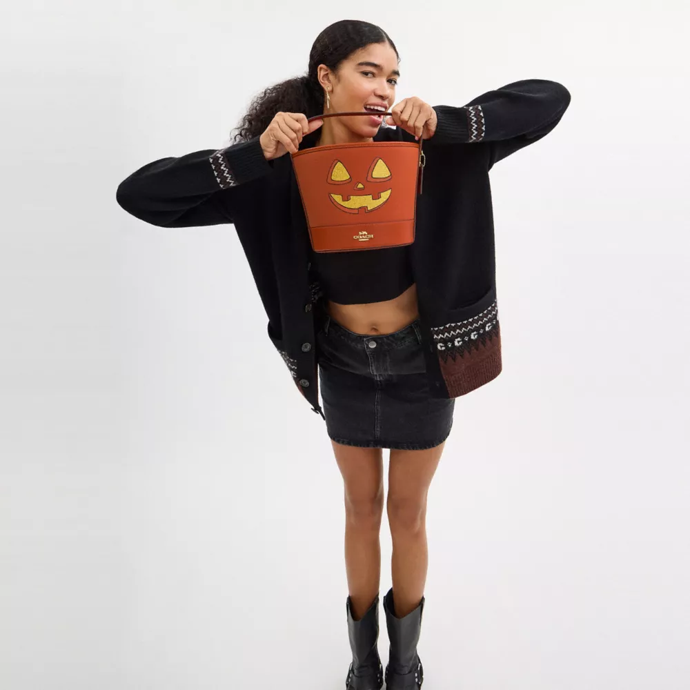 Trick Or Treat Bucket With Halloween Pumpkin