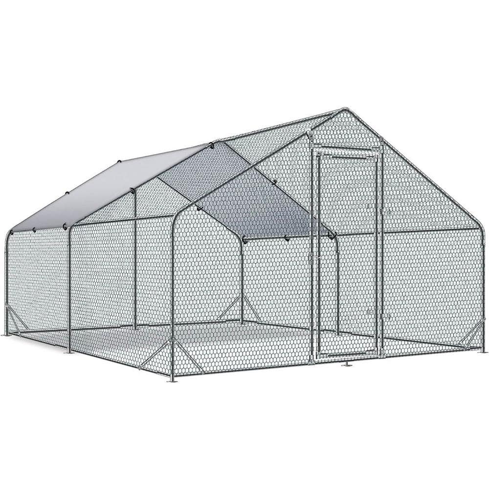 Tidoin 77 in. H x 158 in. W x 119 in. D Large Metal Chicken Coop Poult
