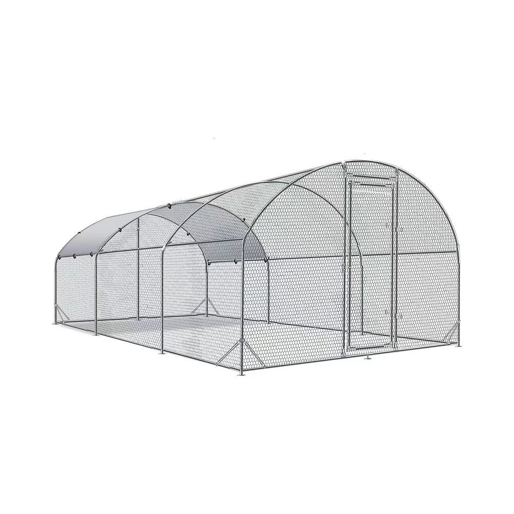 78 in. H x 225 in. W x 118 in. D Large Metal Chicken Coop Poult