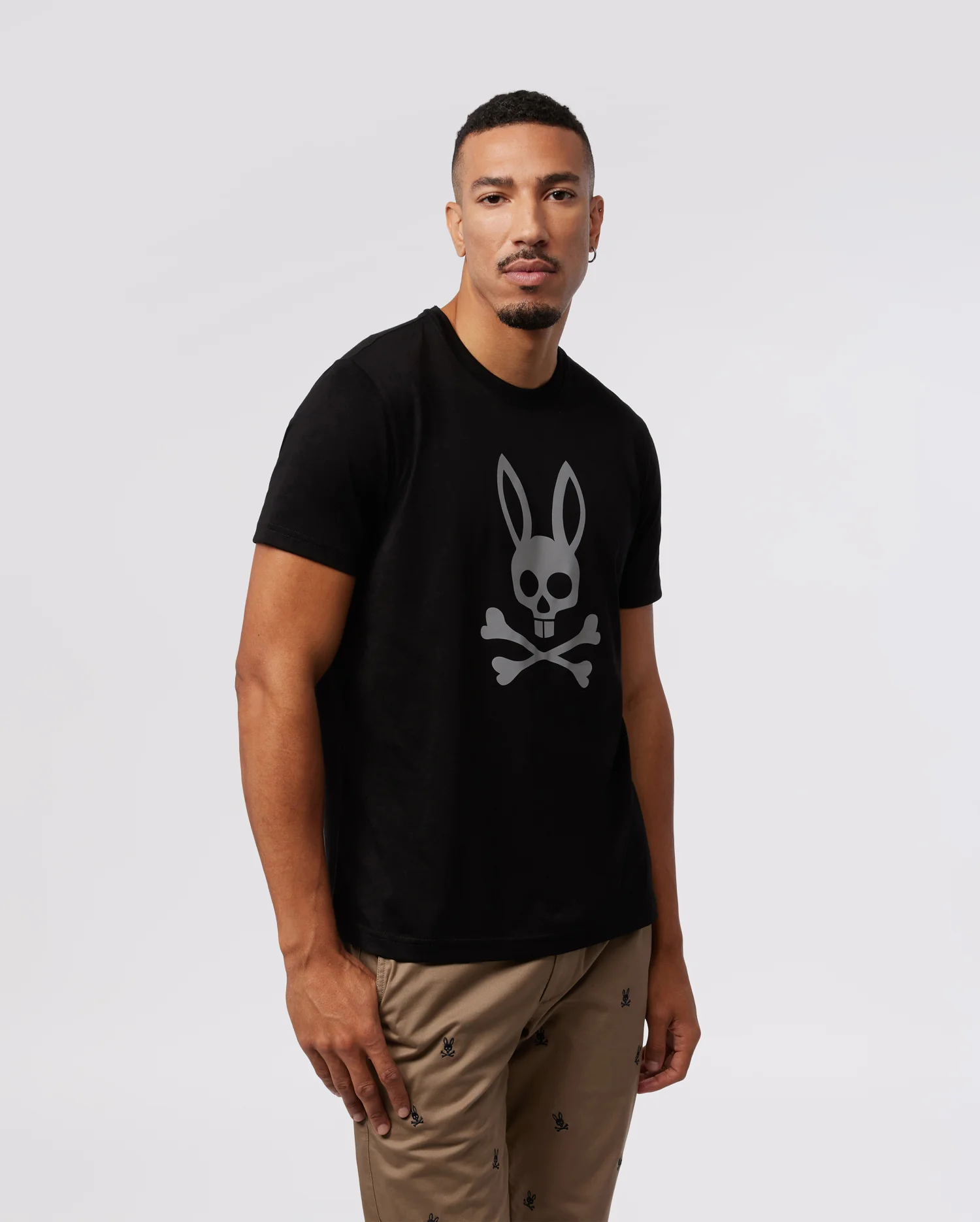 Psycho Bunny 男士 Woodstock 反光圖案 T 恤