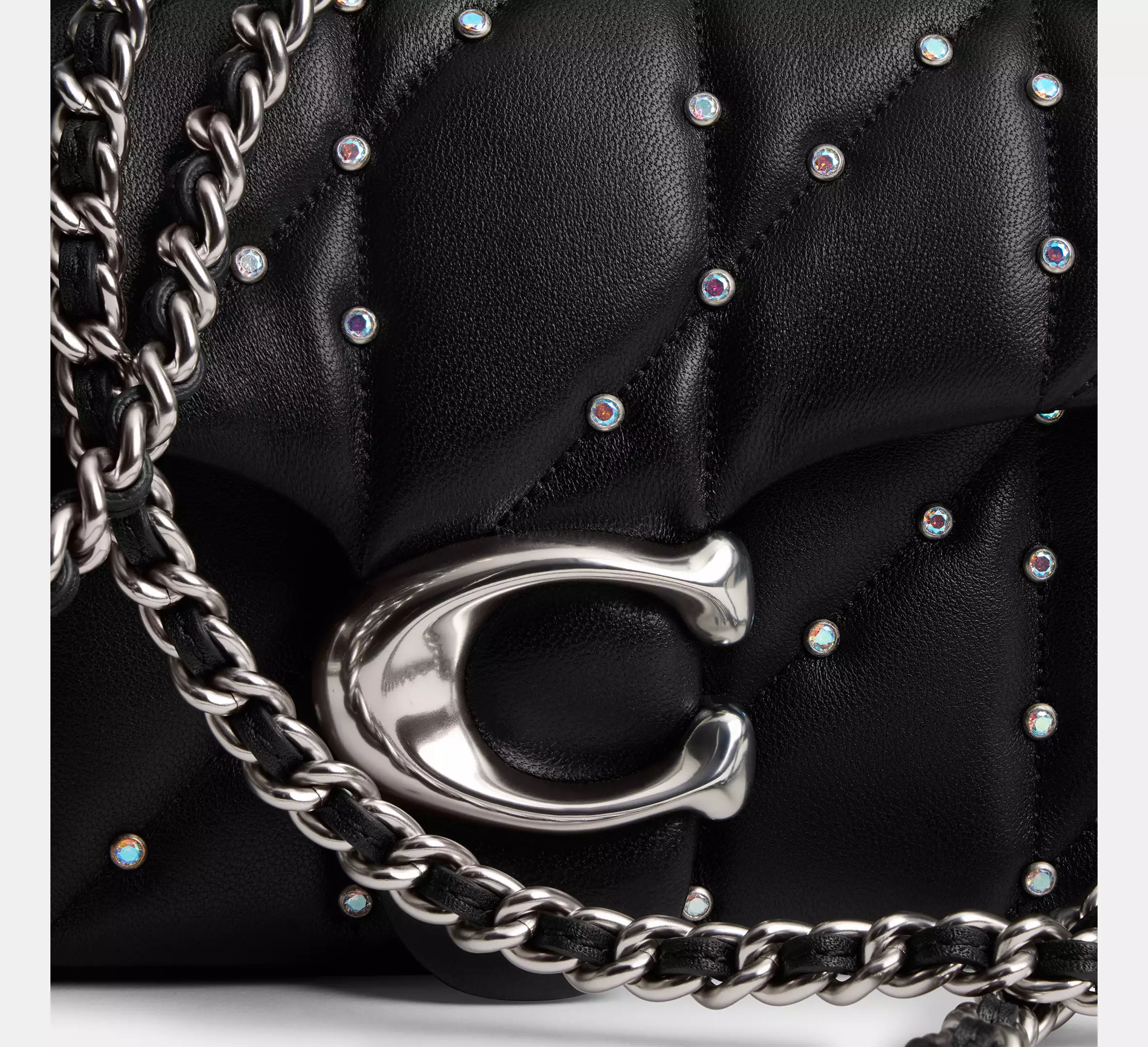 COACH 專櫃 Tabby 肩背包 20（枕頭絎縫與水晶鉚釘款）