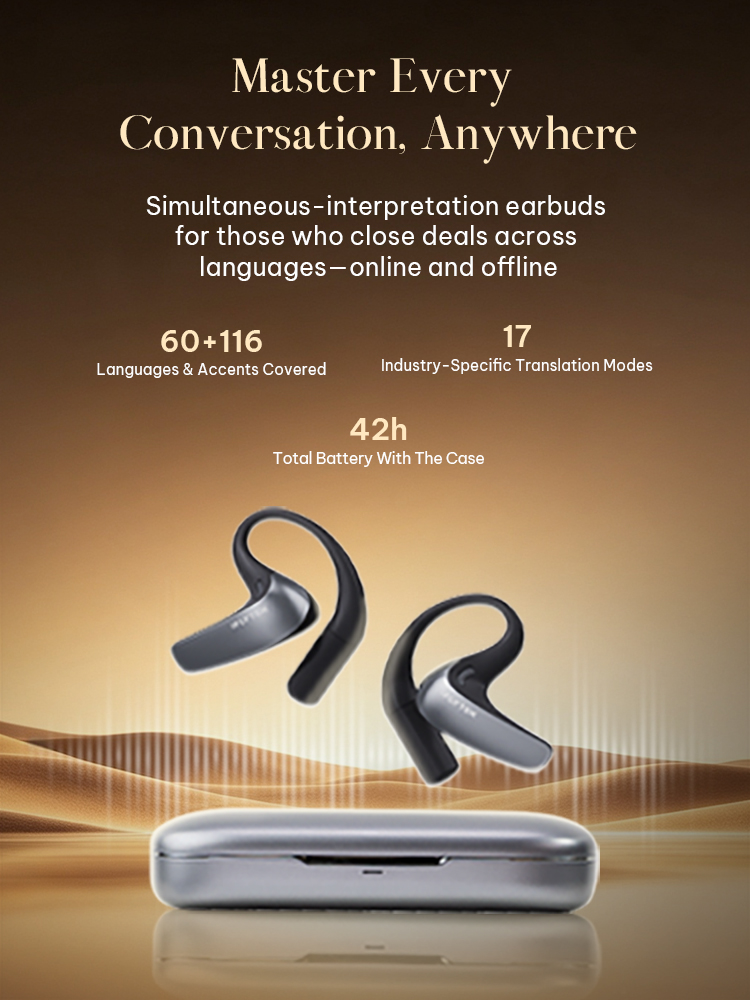 iFLYTEK AI Translation Earbuds | Simultaneous for 60+ Languages