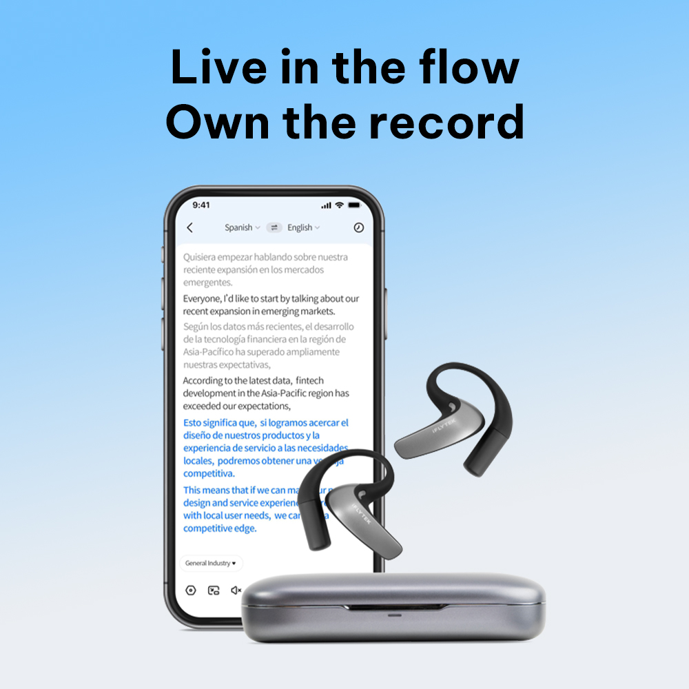 iFLYTEK AI Translation Earbuds | Simultaneous for 60+ Languages