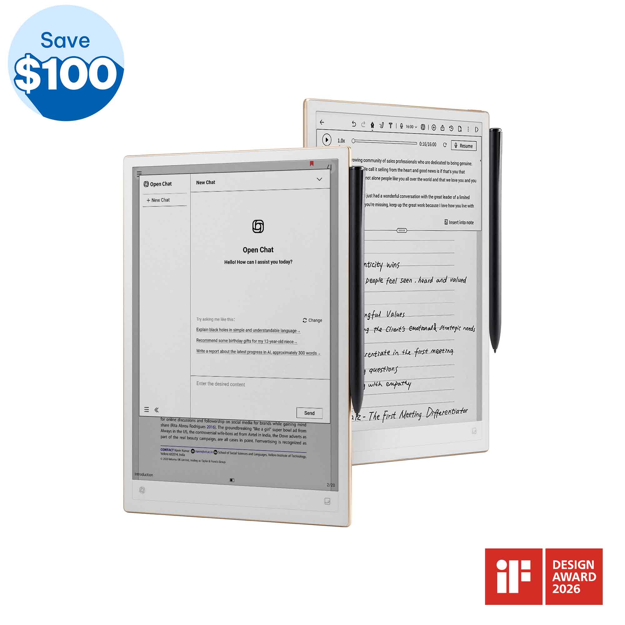 iFLYTEK AINOTE 2, The World's First LLM-Powered Paper Tablet