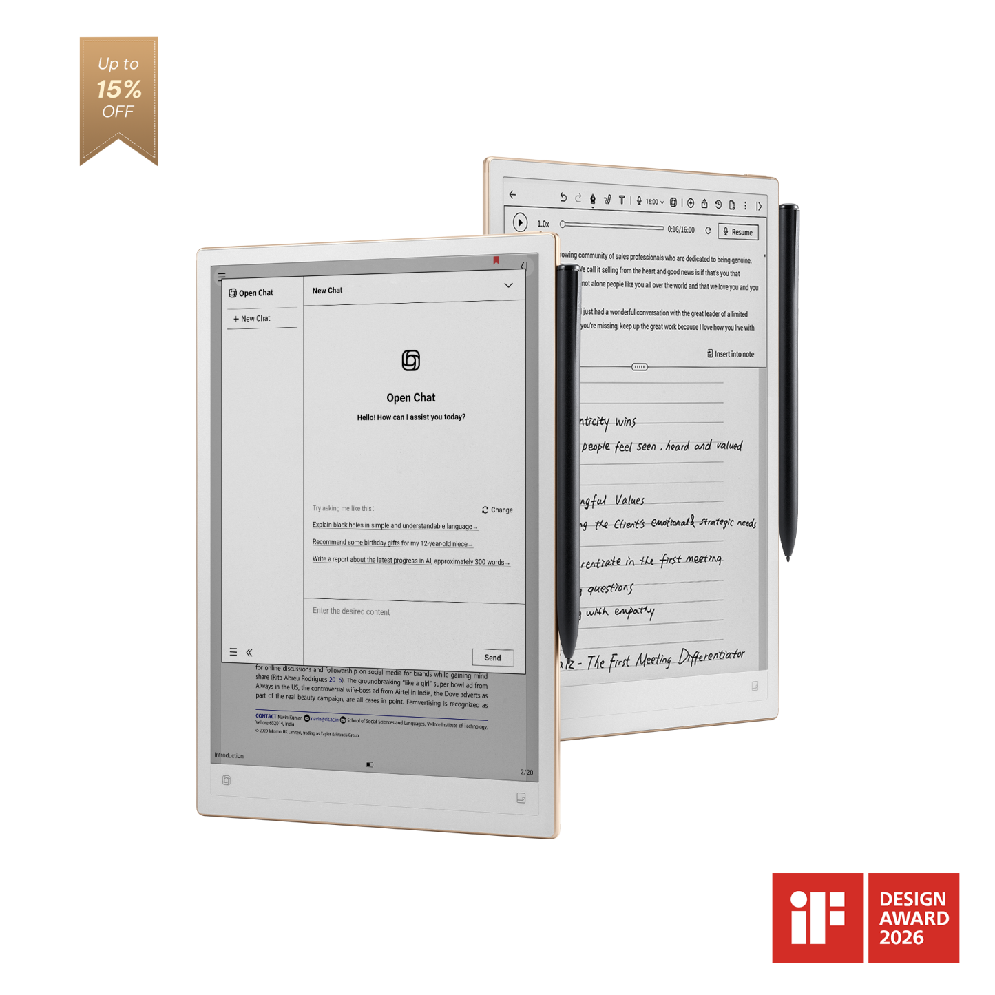 iFLYTEK AINOTE 2, The World's First LLM-Powered Paper Tablet