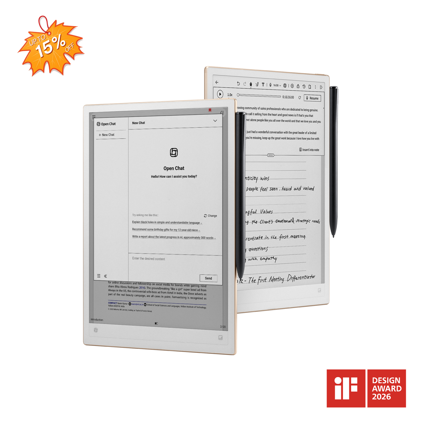 iFLYTEK AINOTE 2, The World's First LLM-Powered Paper Tablet