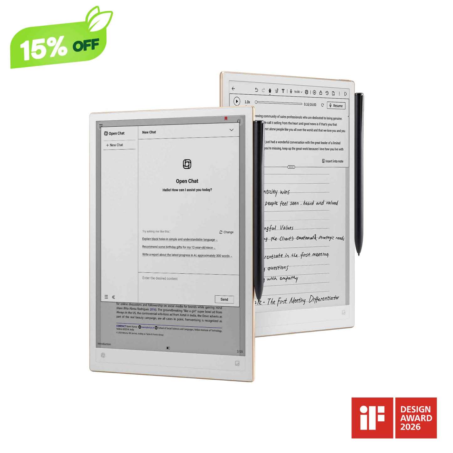 iFLYTEK AINOTE 2, The World's First LLM-Powered Paper Tablet