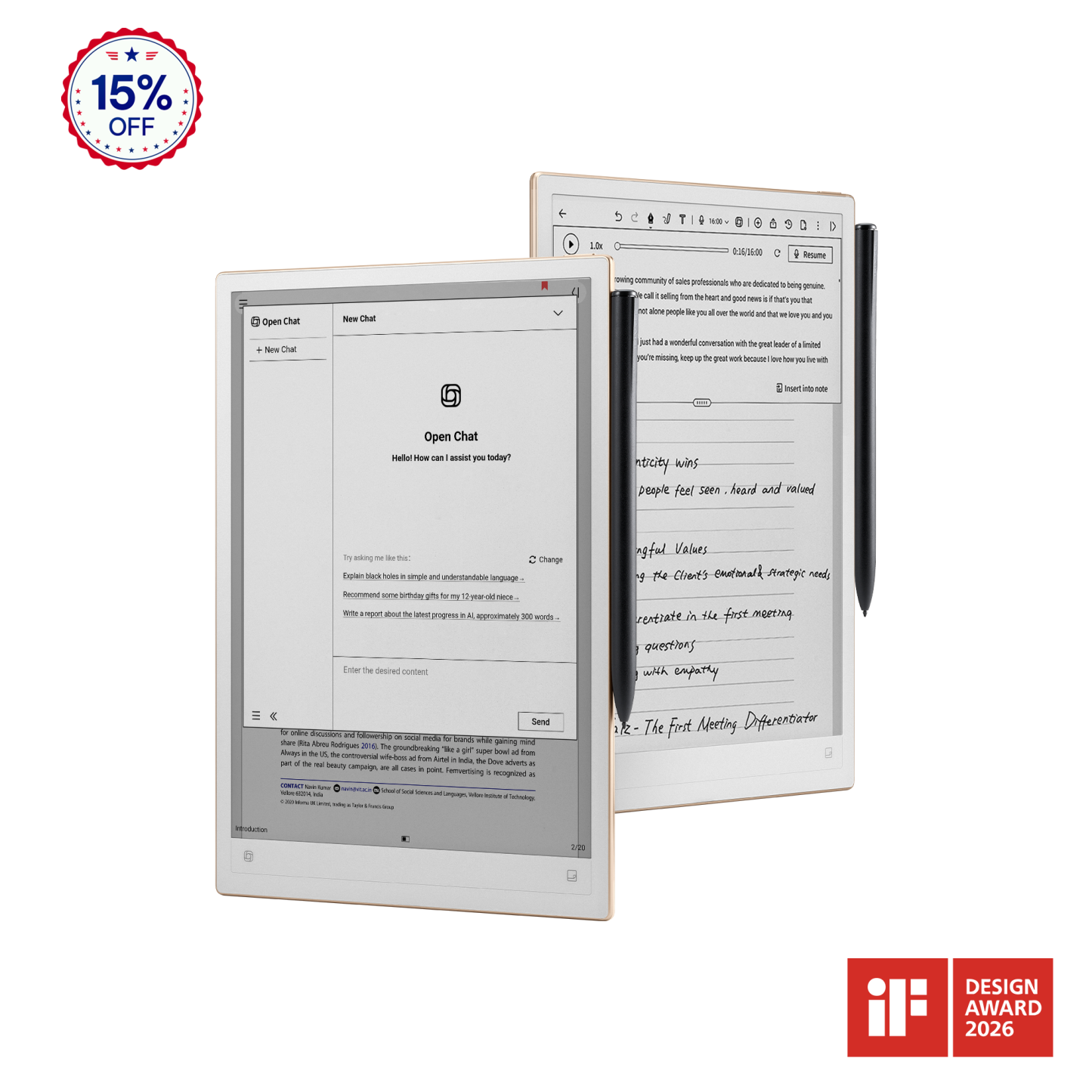iFLYTEK AINOTE 2, The World's First LLM-Powered Paper Tablet