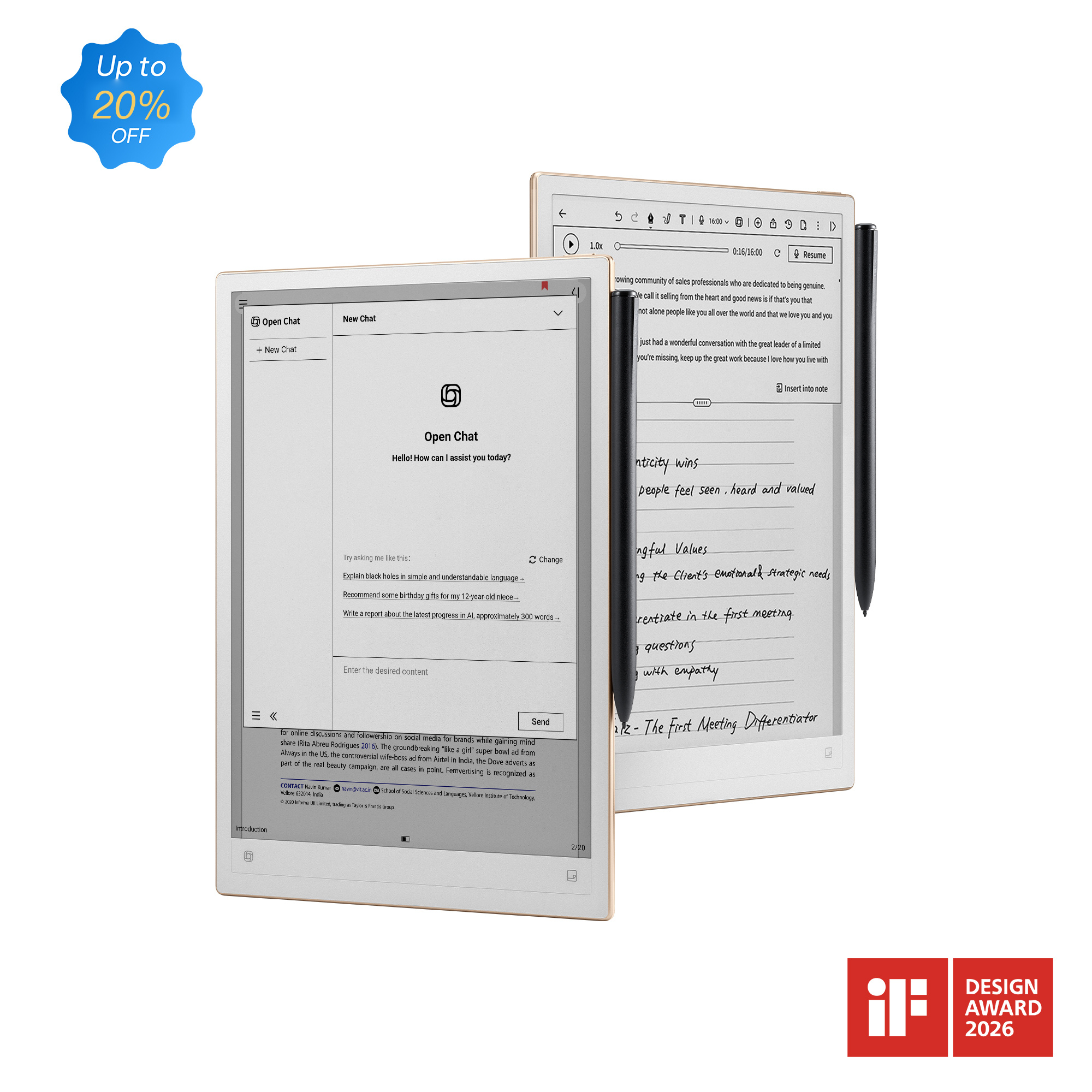 iFLYTEK AINOTE 2, The World's First LLM-Powered Paper Tablet