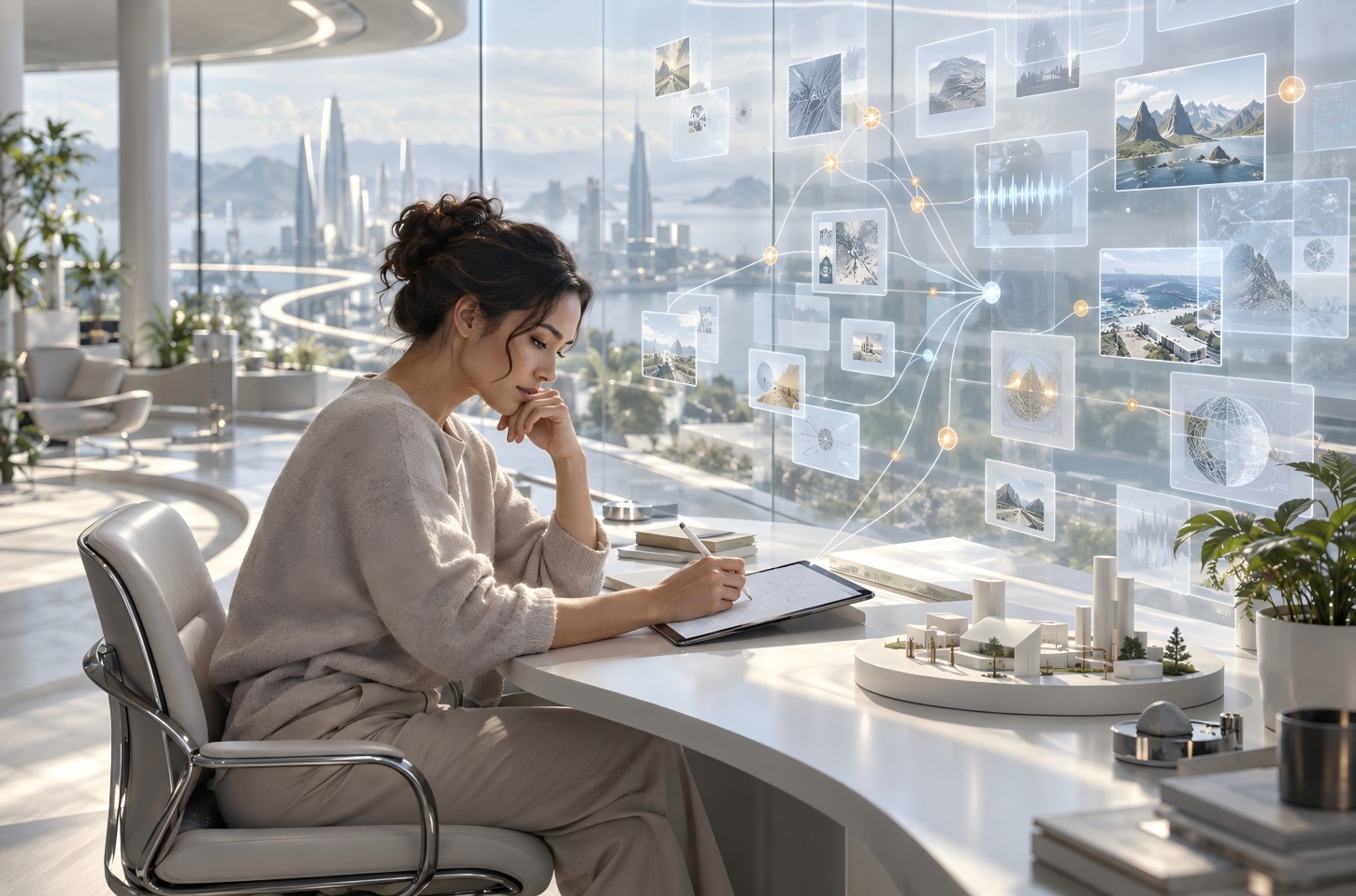 Professional using a smart notebook as a digital second brain