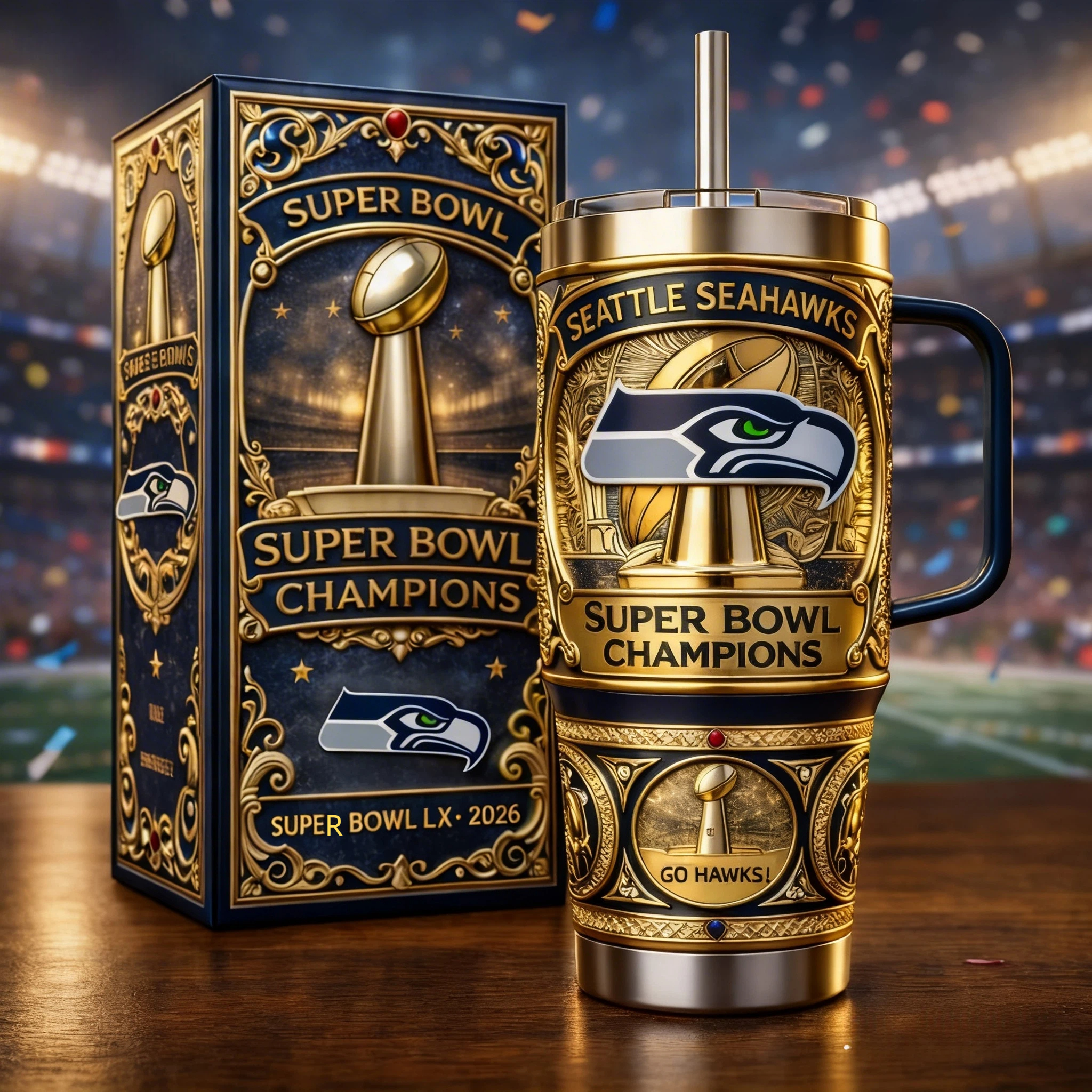 2026 Seattle Seahawks Super Bowl Champion Tumbler With Handle