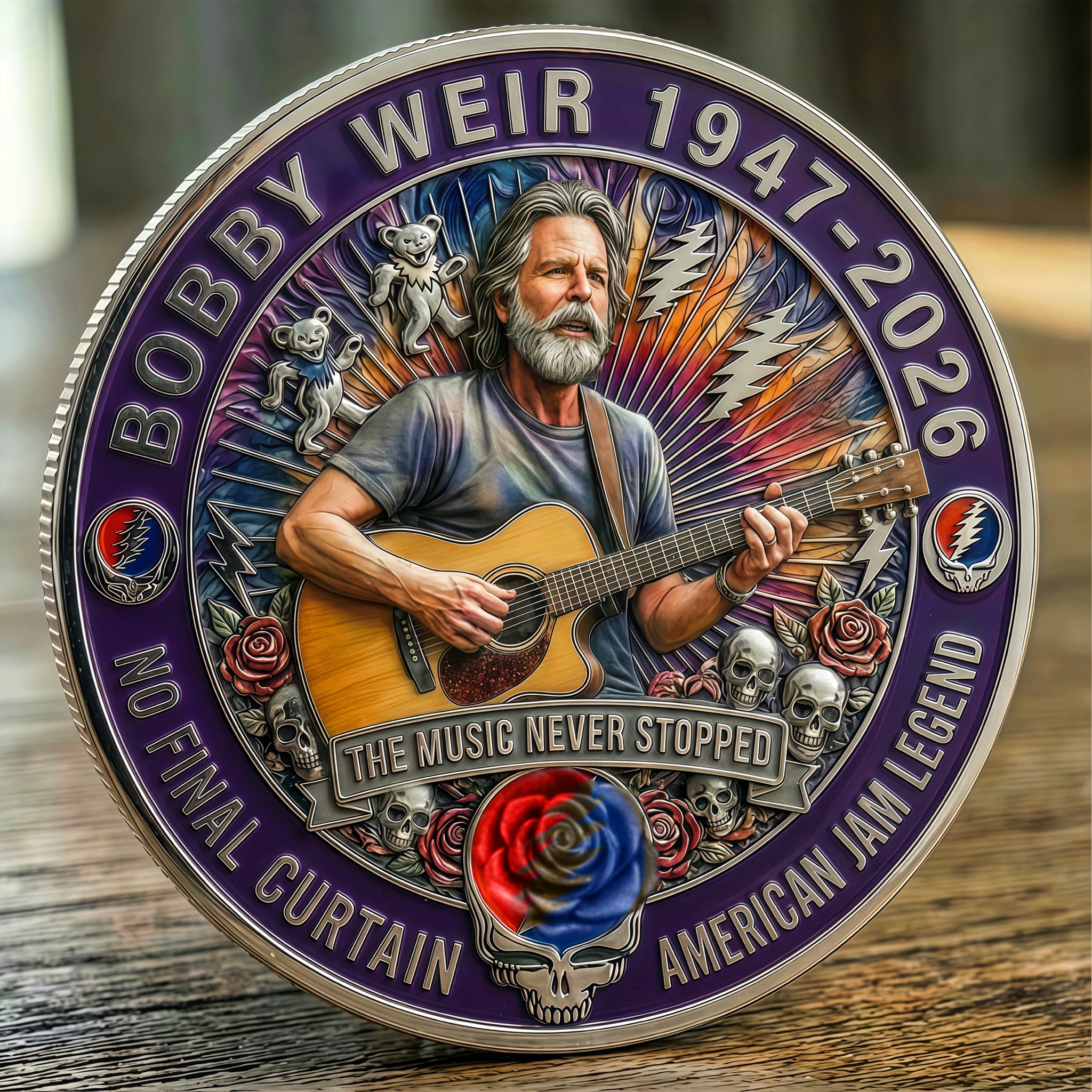 🎸The Music Never Stopped · Bob Weir Commemorative Coin