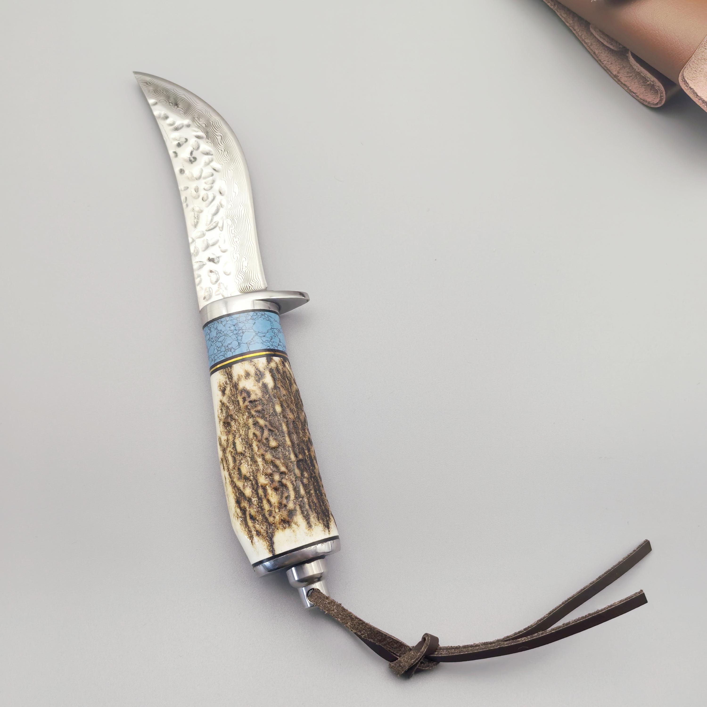 🫎Damascus VG10 Steel Camping Knife