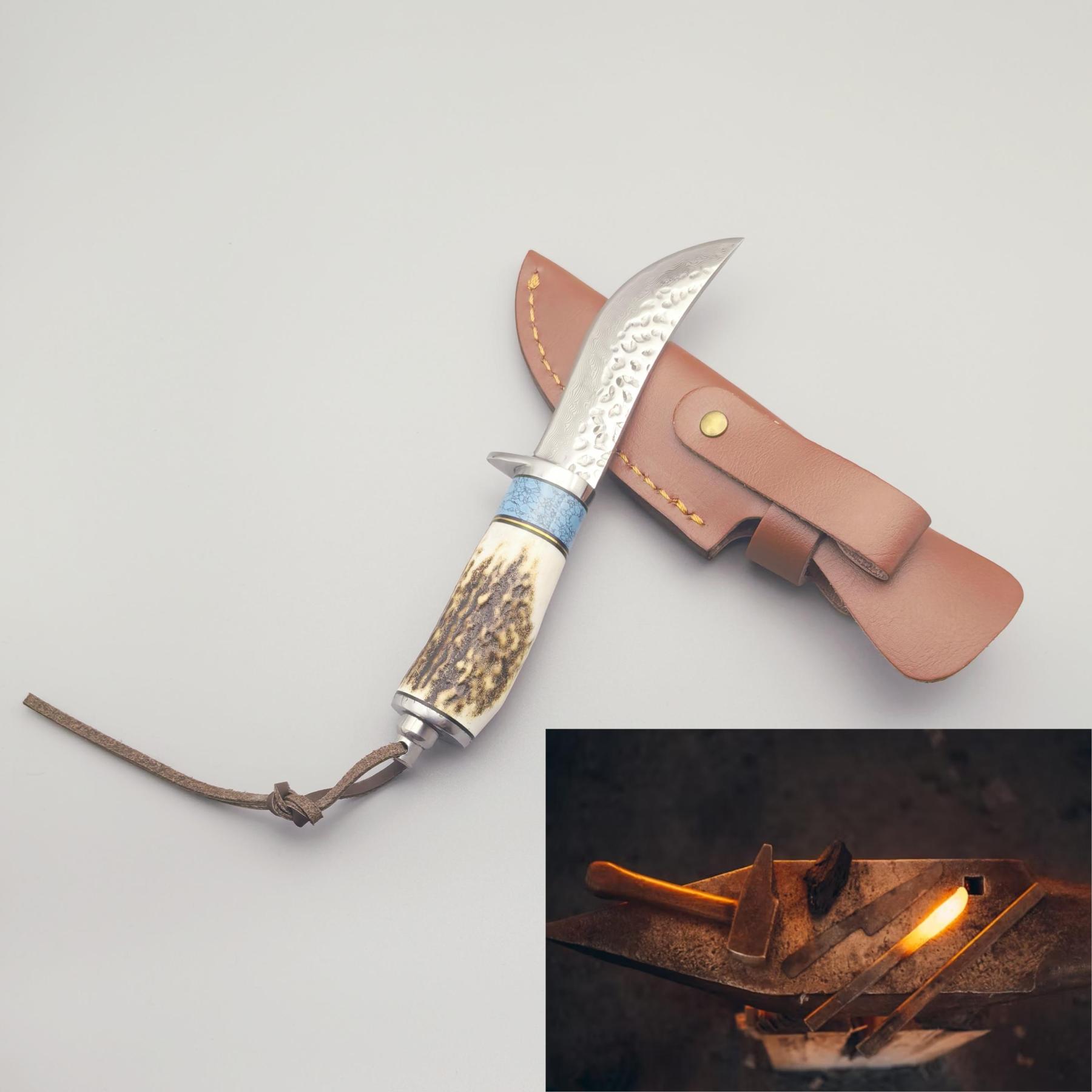 🫎Damascus VG10 Steel Camping Knife