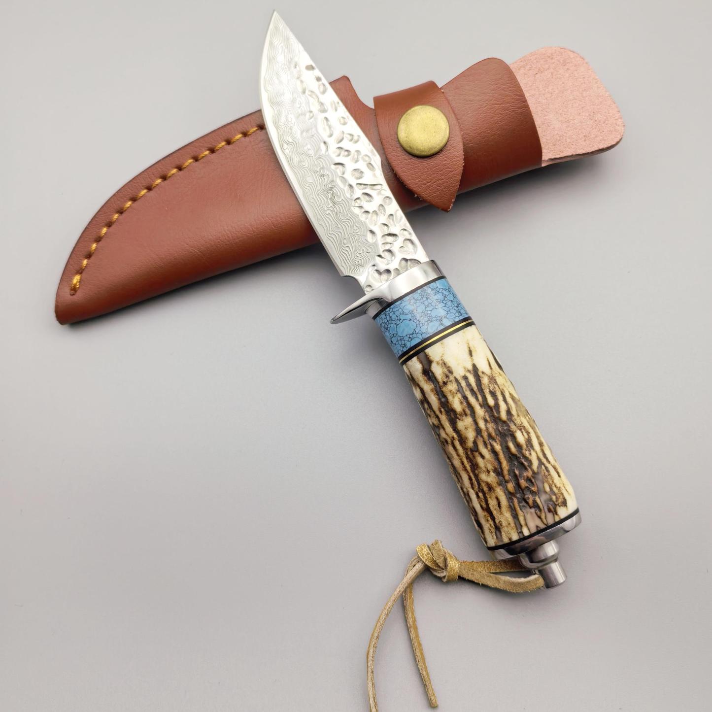 🫎Damascus VG10 Steel Camping Knife