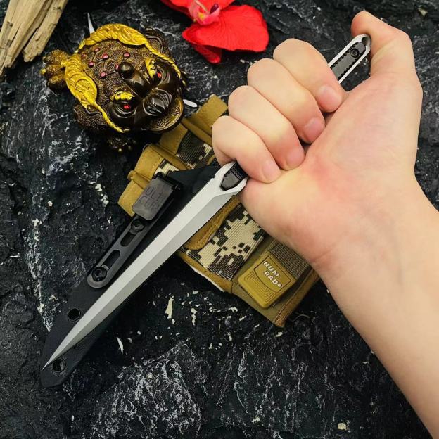 Needle-Point Tactical Fixed Blade Utility Knife with Kydex-Style Sheath