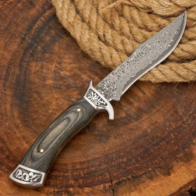 🪓 Hand-Forged Damascus Steel Hunting Knife