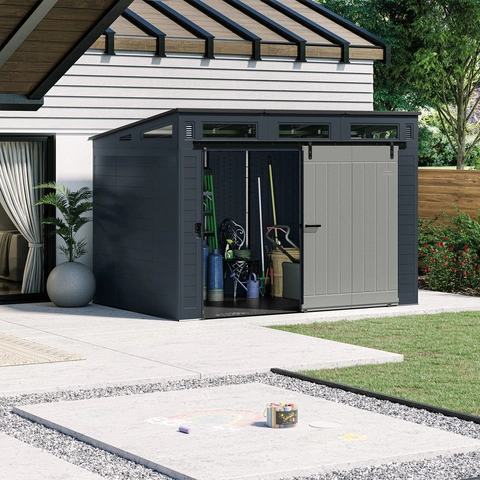 Shed in outdoor environment 