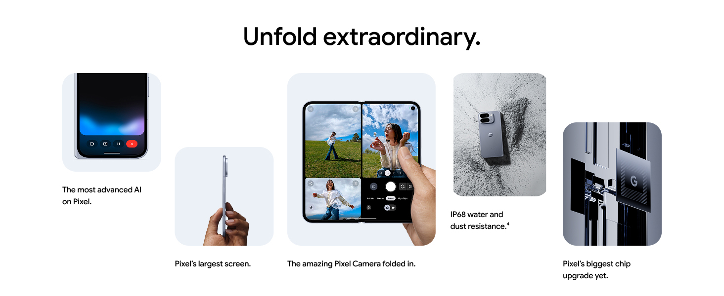 Unfold extraordinary. The most advanced AI on Pixel.