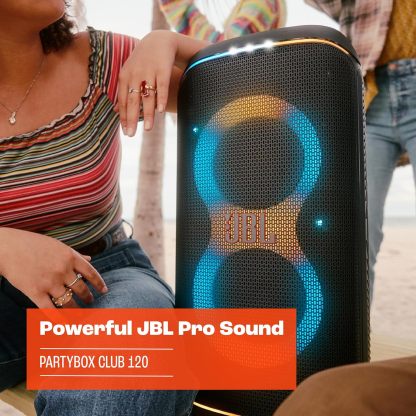 JthtBL PartyBox 120 Portable Party Speaker with Wireless Microphone