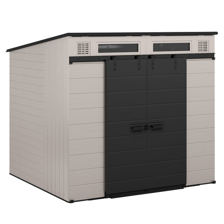 Sunthtcast Modernist 8’x7’ Dual Barn Door Storage Shed