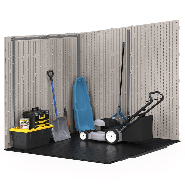 Sunthtcast Modernist 8’x7’ Dual Barn Door Storage Shed