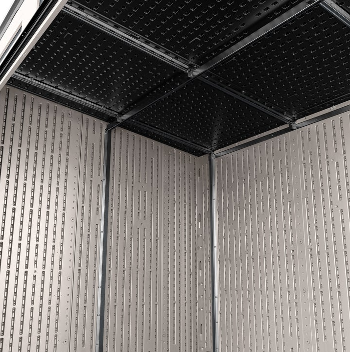 Sunthtcast Modernist 8’x7’ Dual Barn Door Storage Shed