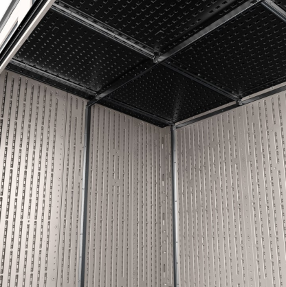 Sunthtcast Modernist 8’x7’ Dual Barn Door Storage Shed