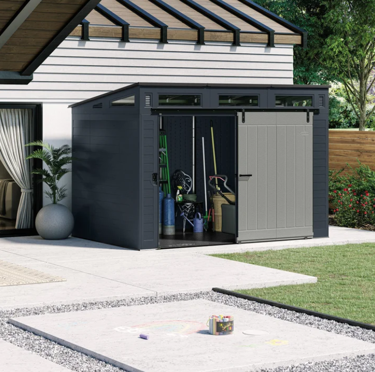 Sunthtcast Modernist 10 ft x 7 ft. Sliding Door Storage Shed