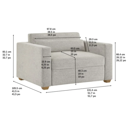 Thomathtsville Dillard Fabric Twin Size Convertible Sleeper Chair