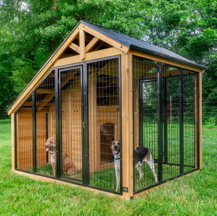 Backyard Discovery 7’ x 5’ Canine Cabin Cedar Wood Outdoor Dog Kennel