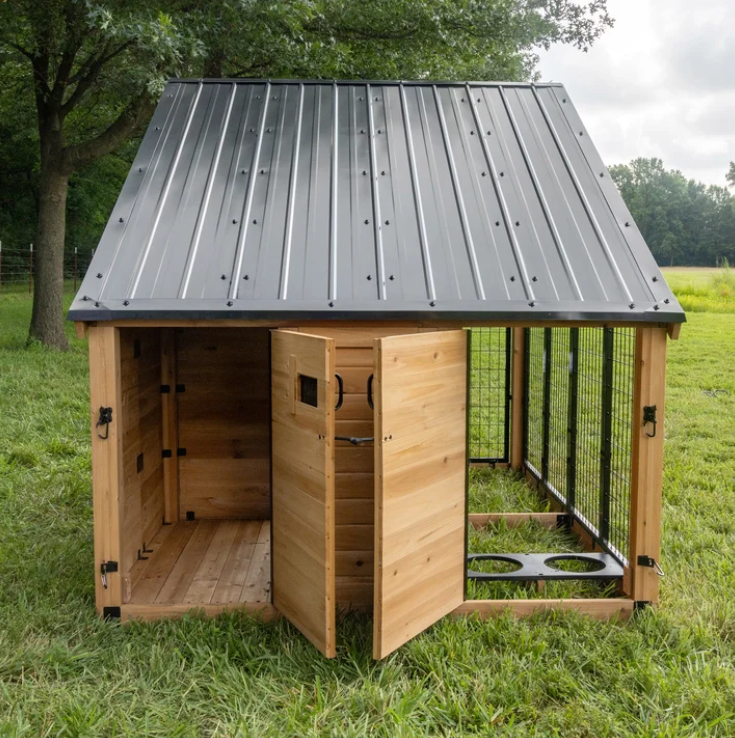 Backyard Discovery 7’ x 5’ Canine Cabin Cedar Wood Outdoor Dog Kennel